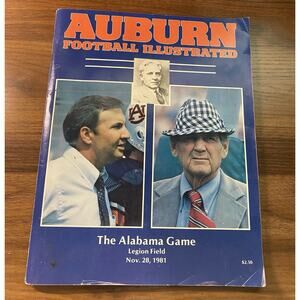 Nov 28 1981 AUBURN FOOTBALL ILLUSTRATED The Alabama Game Pat Dye Bear Bryant